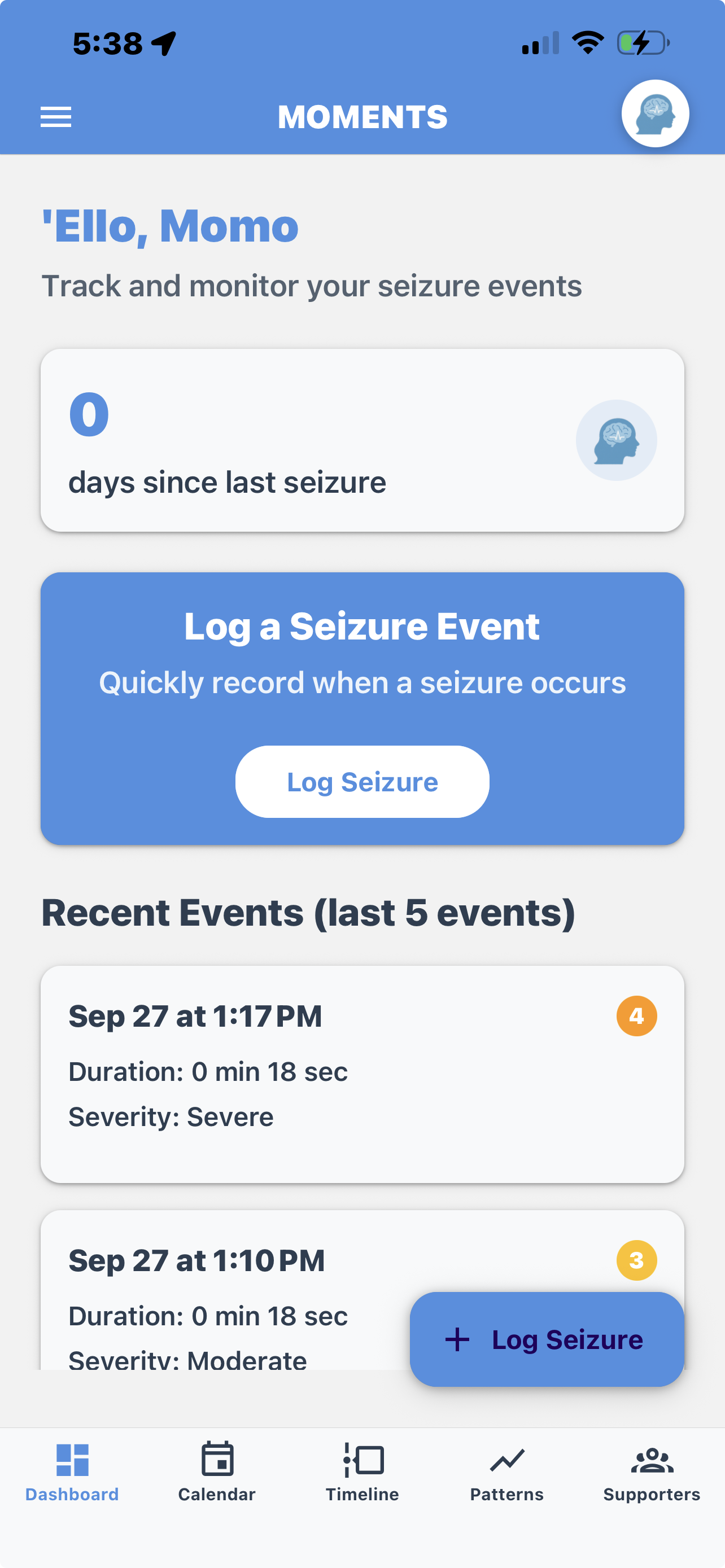 MOMENTS Screenshot