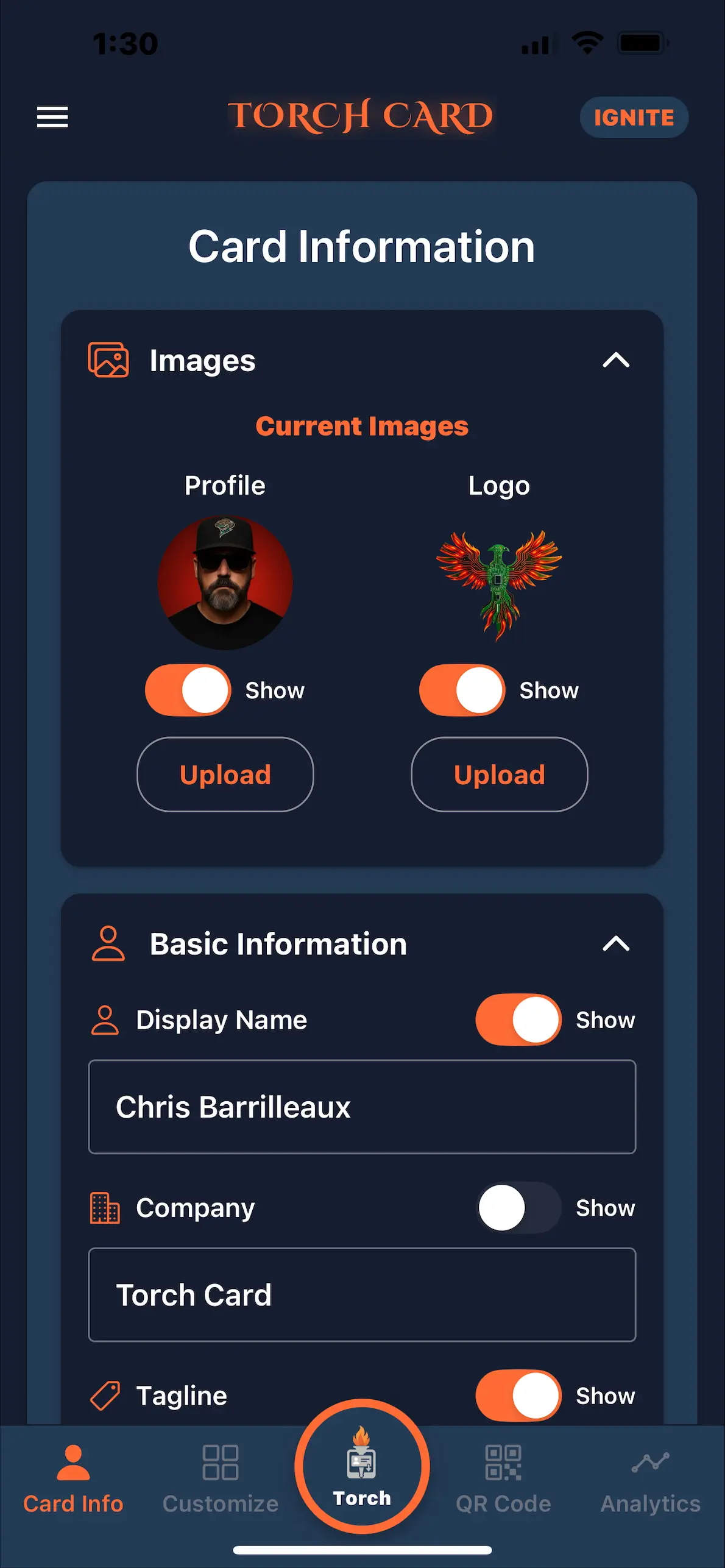 TorchCard Screenshot